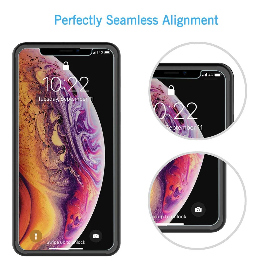 3 шт. закаленное стекло для iPhone XS Max жесткая защита накладка Защитная пленка для экрана iPhone X XR 7/8 Plus с рамкой
