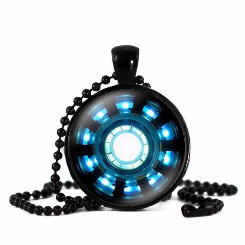 Железный человек дуговой реактор ожерелья и кулоны искусство Стекло Круглый