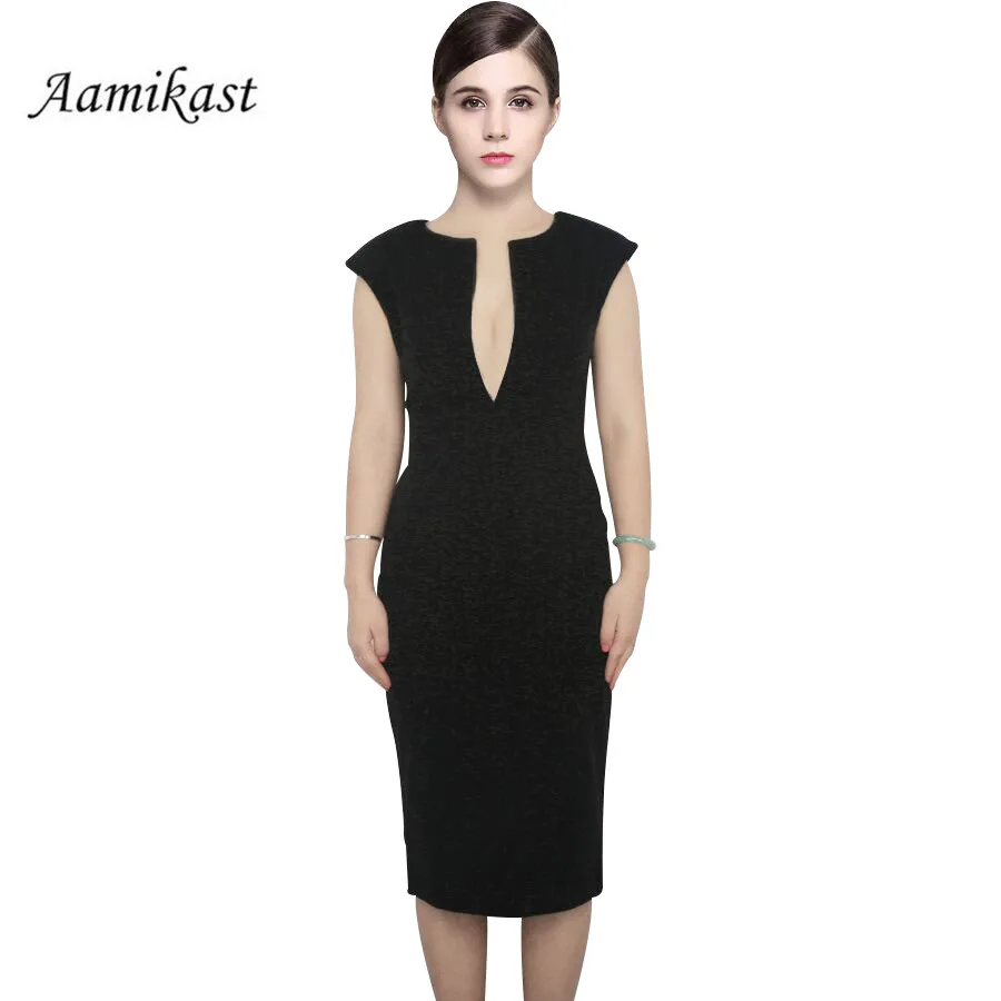 Женское облегающее Платье До Колена элегантное вечернее платье до колена с v