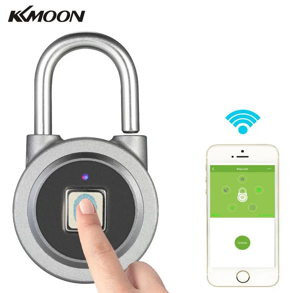 

Fingerprint Smart Keyless Lock Waterproof APP Button Password Unlock Anti-Theft Padlock Door Lock for Android iOS System