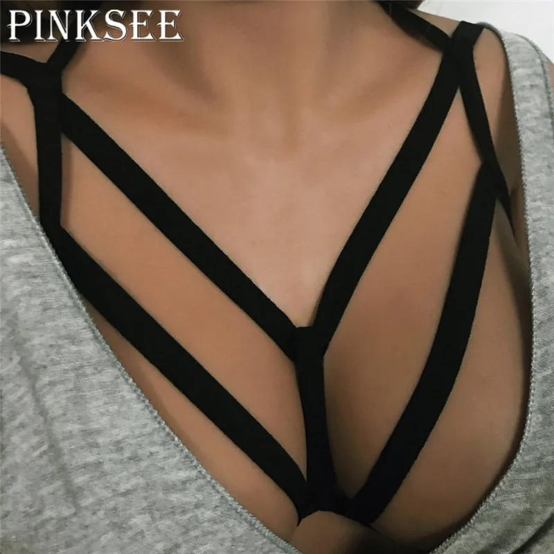 Сексуальное бикини PINKSEE эластичный жгут ожерелье нагрудный бюстгальтер бандаж