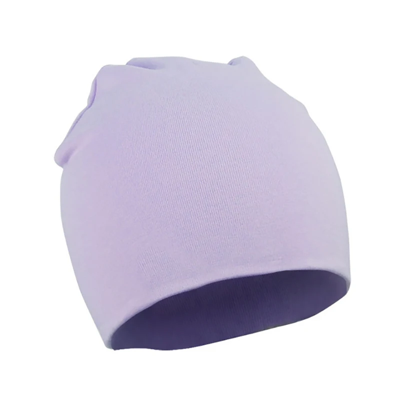 light purple Бренд Весенняя шляпа для младенцев унисекс мальчик девочка дети младенец Начинающий ходить Малыш красочные хлопковые мягкие милые шапки бини для 0-3 лет - Цвет: light purple