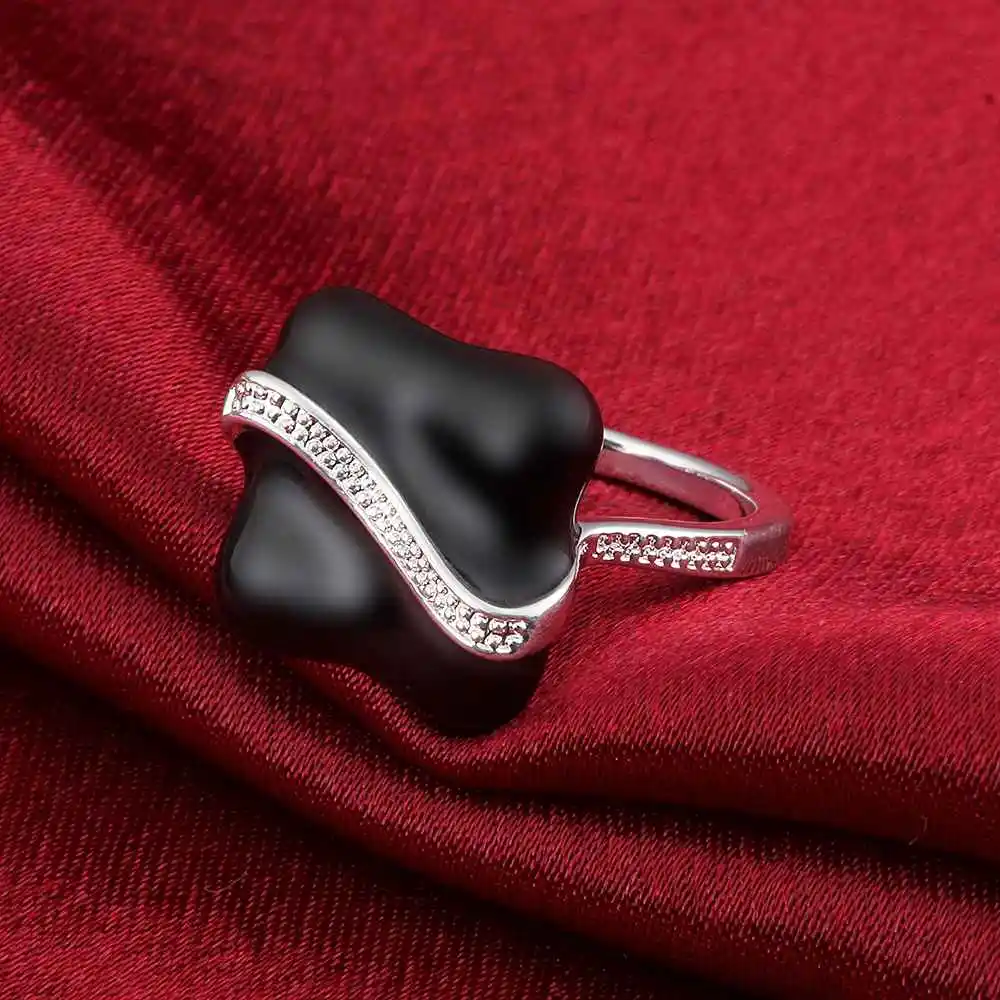 Высокое качество посеребренные кольца для мужчин четырехсторонняя инкрустация