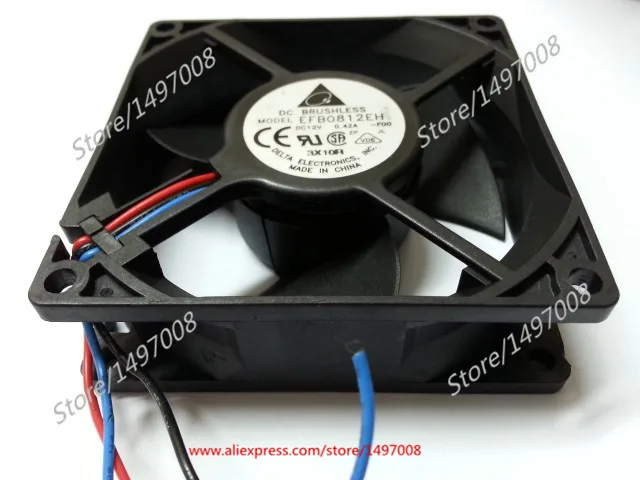 Delta Electronics EFB0812EH DC 12V 0.42A 80x80x25 мм 3 Провода Сервер вентилятор охлаждения|square fan|server