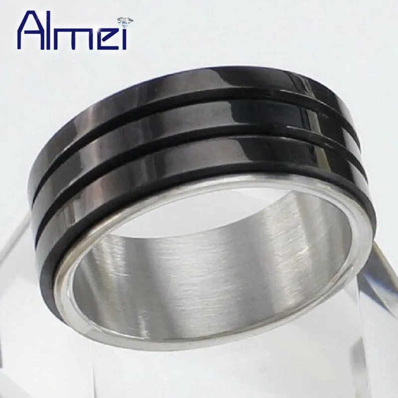 Мужчины кольца из нержавеющей стали кулака titanium мода черный серебряное кольцо
