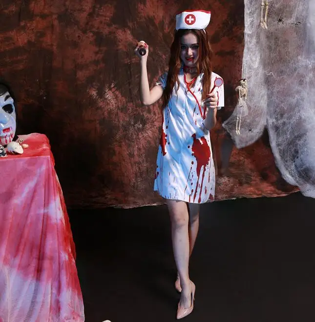 Взрослых Хэллоуин вечерние Косплэй кровавая страшно дьявол призрак девушки Для