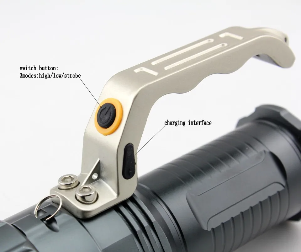 YUPARD zoomable XM-L2 led T6 яркий фонарик высокой мощности прожектор лампа+ 3*2200 мАч 18650 батарея+ зарядное устройство