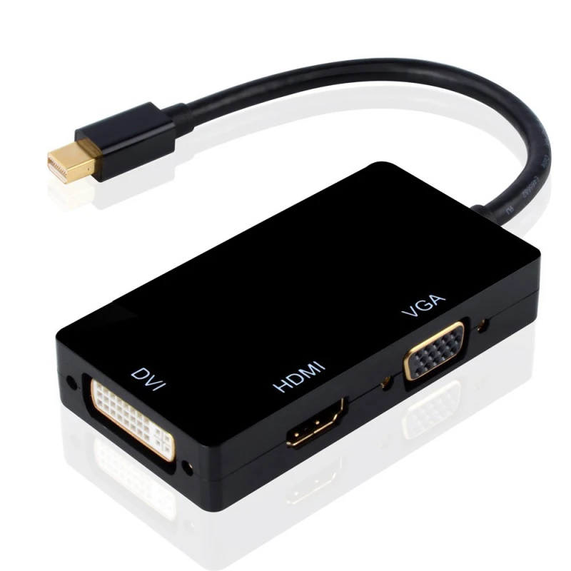 Mini Displayport DP Мужчина к DVI VGA HDMI Женский ТВ AV HDTV видео Кабель-Адаптер 3 In1 для Mac Macbook