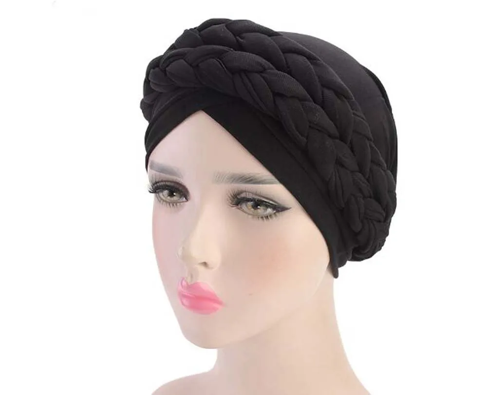 Богемный Национальный Твист коса Skullies Beanies весна осень бренд тюрбан шапки для женщин модная шапочка для химиотерапии