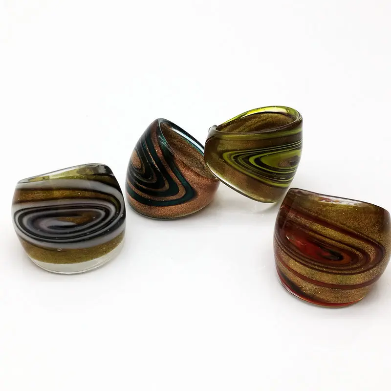 Бесплатная доставка опт Лидер продаж 8 шт. стеклянные кольца из муранского стекла