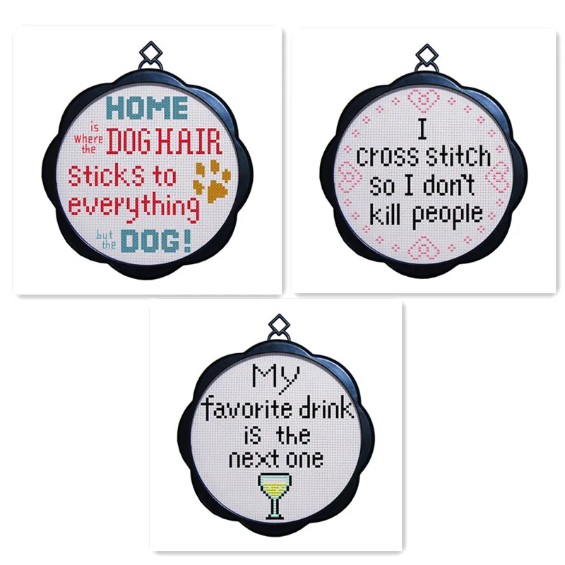 English sentence DMC cross stitch Embroidery Embroidery, with a small mini frame easy to embroider hanging picture frame