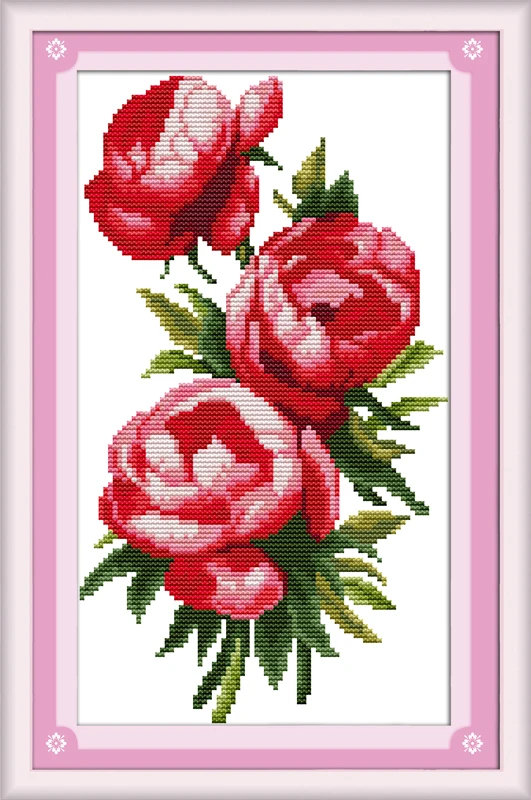 

Three rose sisters cross stitch kit flower 18ct 14ct 11ct count printed canvas stitching embroidery DIY handmade needlework