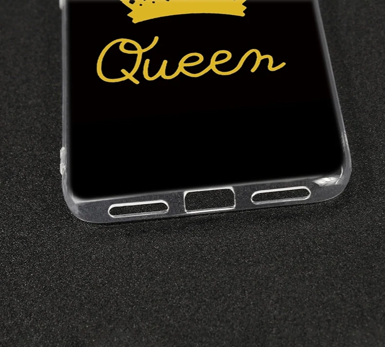hot king queen 01 brand couple soft silicone case for xiaomi redmi k20 7 7a 5 5plus 6 6a s2 note 8 7 6 5 pro cover free global shipping
