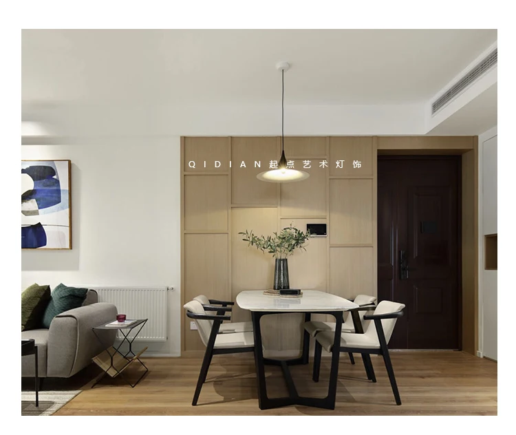 Streamlined Horn Hanging Lamp Designer of Minimalist Danish Hanging Lamp Restaurant Modern Bar Soft Lustres Pendentes Lighting
