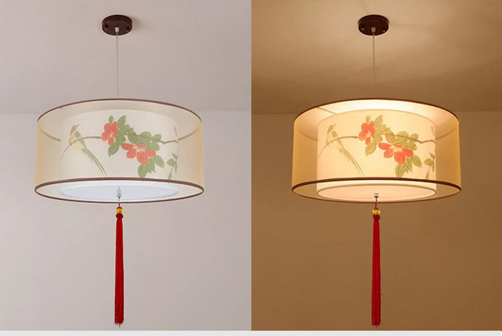 led e27 Китайские Железные Тканьевые Акриловые Светодиодные Лампы.Светодиодные Светильники Люстры Подвесные.Светильники ПодвесныеСветильники.Светильник Подвесной Светильник.Освещение Для Столовой,Фойе и Спальни