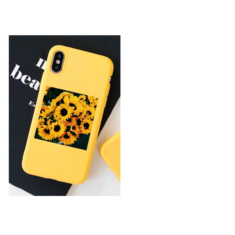 2 soft case Для iphone x xs чехол желтый подсолнух Мягкий силиконовый чехол для телефона чехол для Apple iphone 8 7 6 6S Plus X XS MAX 5 5S SE XR чехол - Цвет: 2 soft case