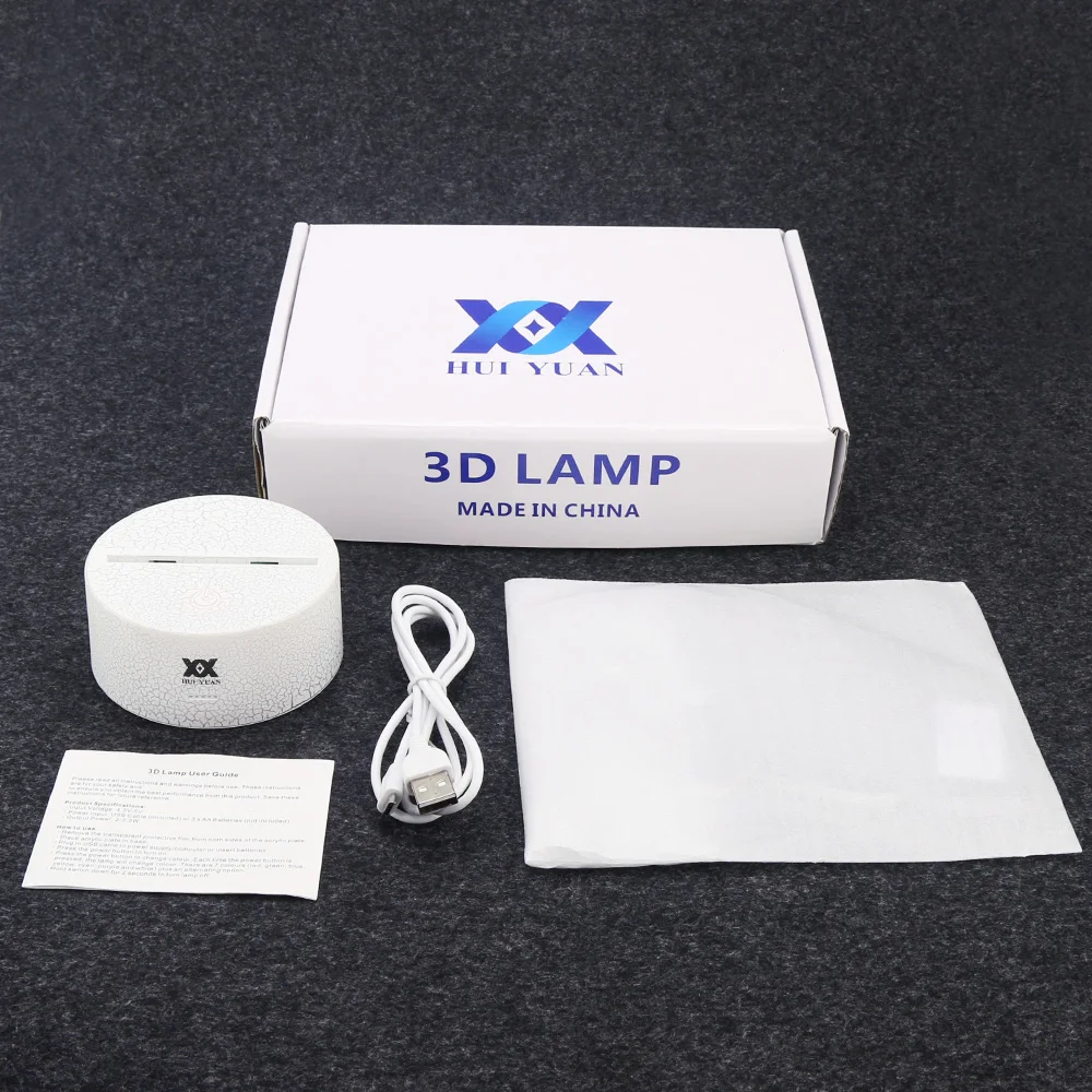 Хуэй Юань Марка Taurus 3D удаленного свет в ночь touch Настольный светильник 7 цветов