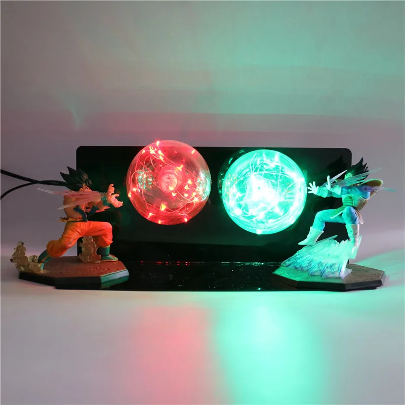 GR Dragon Ball Z Сон Гоку против Вегета 3D лампа детские фигурки DIY светодиодный аниме модель luminaria детский ночной Светильник для спальни - Испускаемый цвет: GR