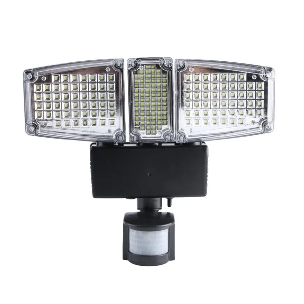 178 светодиодный на солнечных батареях Панель прожектор PIR датчик движения Три