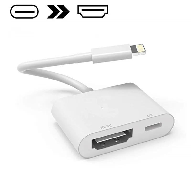 Цифровой av адаптер совместимый с iPhone X XS XR 8 7 6 5 iPad iPod HDMI 1080P|Переходники и адаптеры|