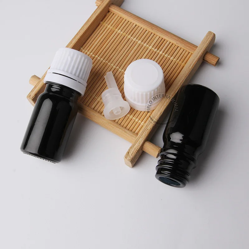 Акция 5 мл Бутылочка для эфирного масла черный стеклянный косметический