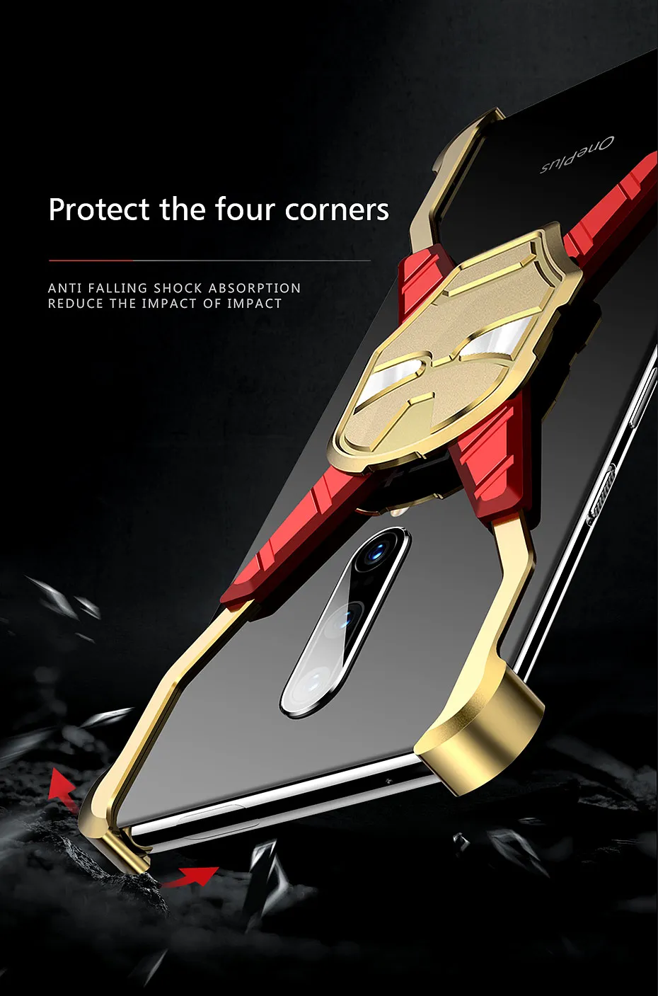 Металлический Чехол RIron Man для Oneplus 7, индивидуальный металлический бампер для Oneplus 7pro, противоударный и ударопрочный чехол