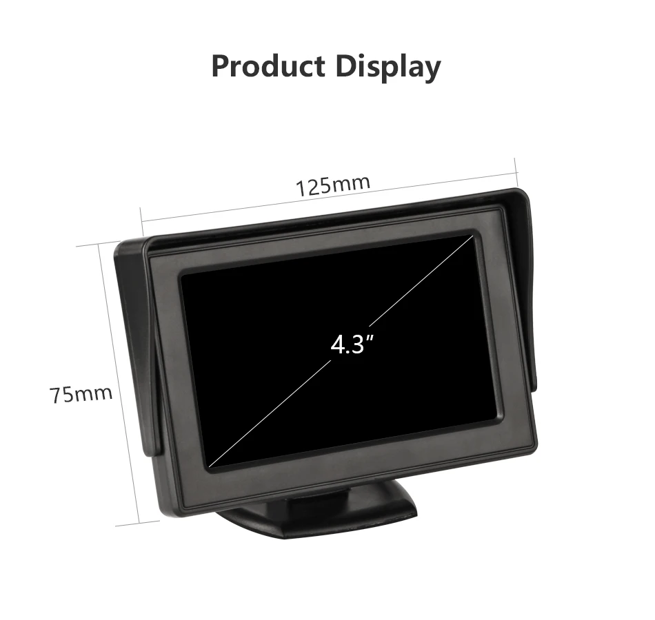 Автомобильный монитор 4," экран для камеры заднего вида TFT lcd дисплей HD цифровой цветной PAL/NTSC двойной объектив приоритет разворота