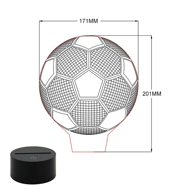 Футбол ночника футбол 3D светодиодный светильник OEM и ODM настроить Прямая с всех форм клубы 7 цветов Декор изменения Show подарок - Испускаемый цвет: Customize Soccerlamp