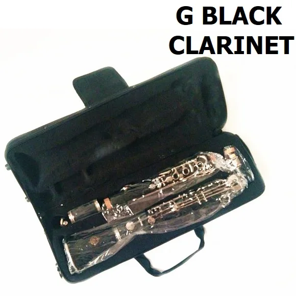 Известный бренд 17key falling tune B tune G кларнет один тростник духовой инструмент bB кларнет Bb кларнета Бесплатный чехол для кларнета - Цвет: G Black Clarinet