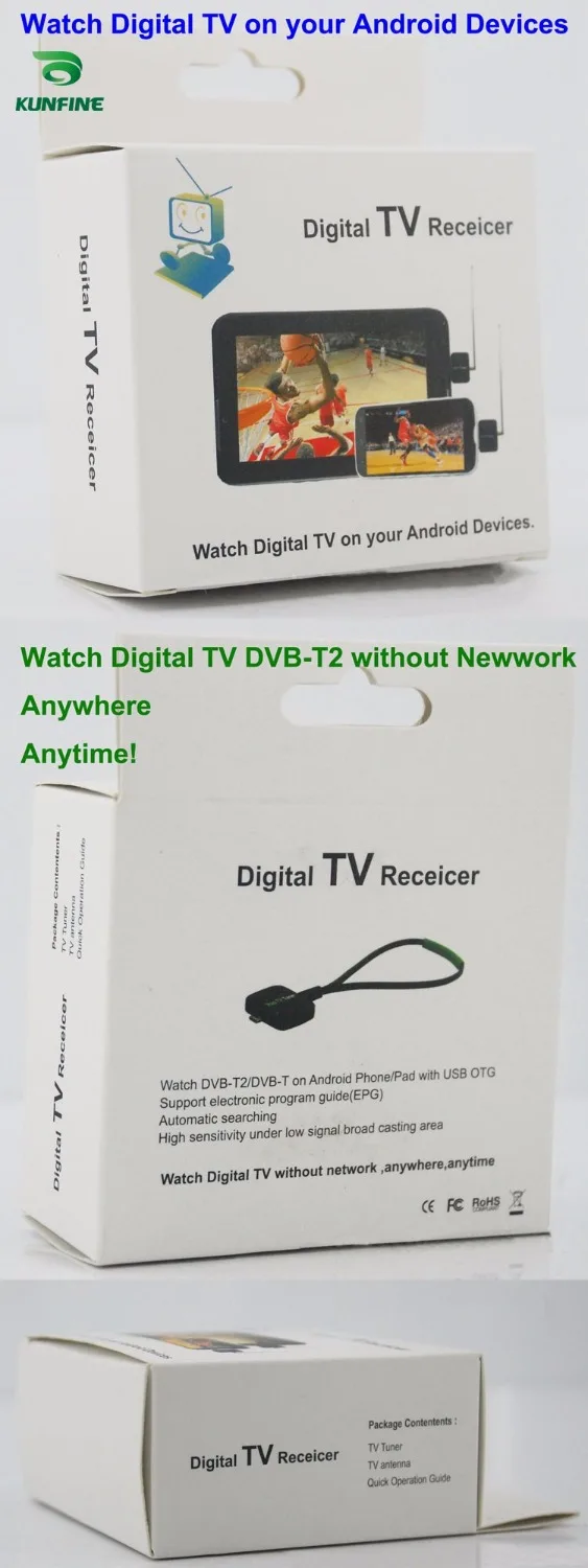 Micro USB OTG антенна цифровой сигнал DVB T для T2 ТВ тюнер приемник Android мобильный телефон