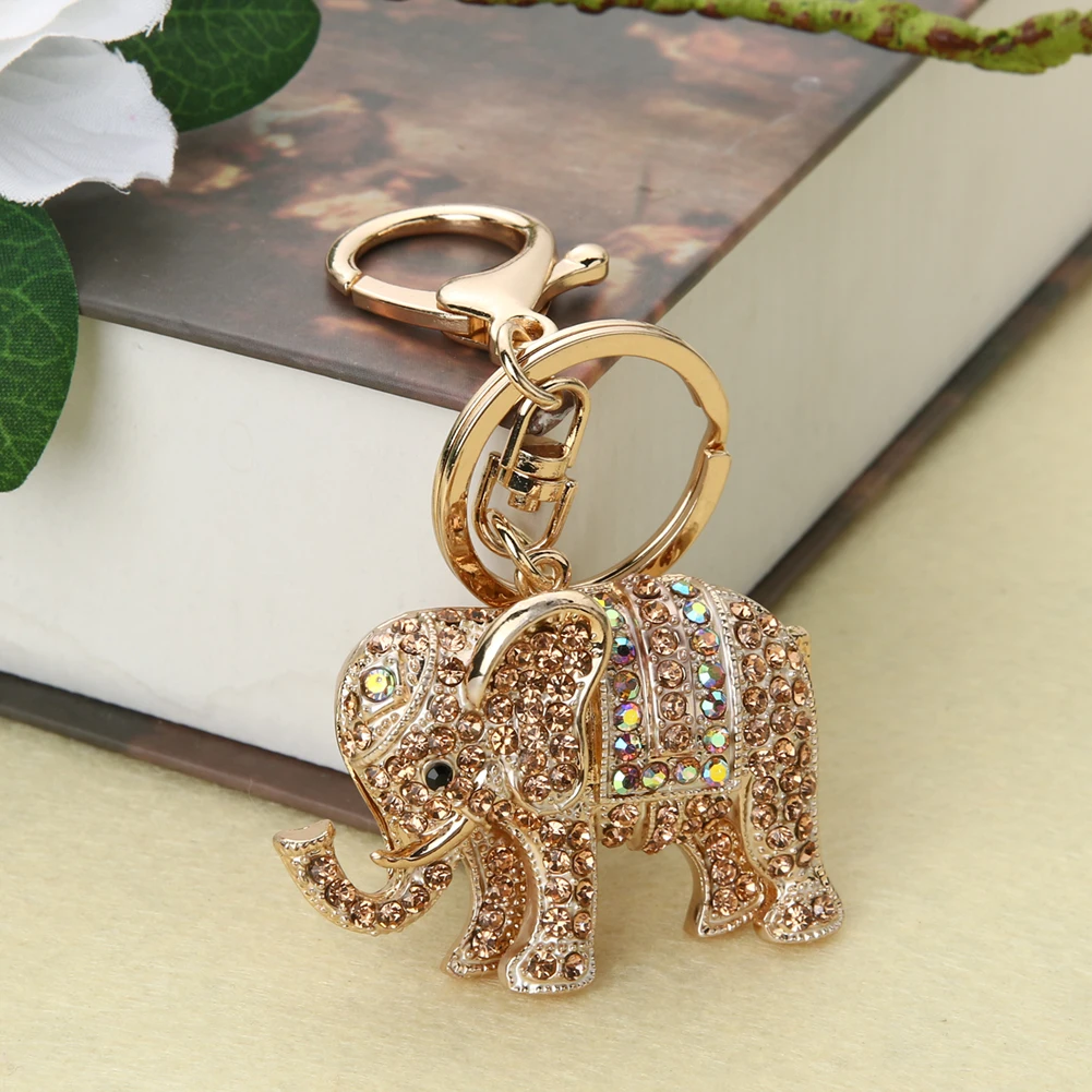 Шарм кулон счастливый талисман слон-брелок Bling брелок сумка Кошелек Пряжка держатель ключей для автомобиля ювелирные изделия подарок для женщин 3 цвета