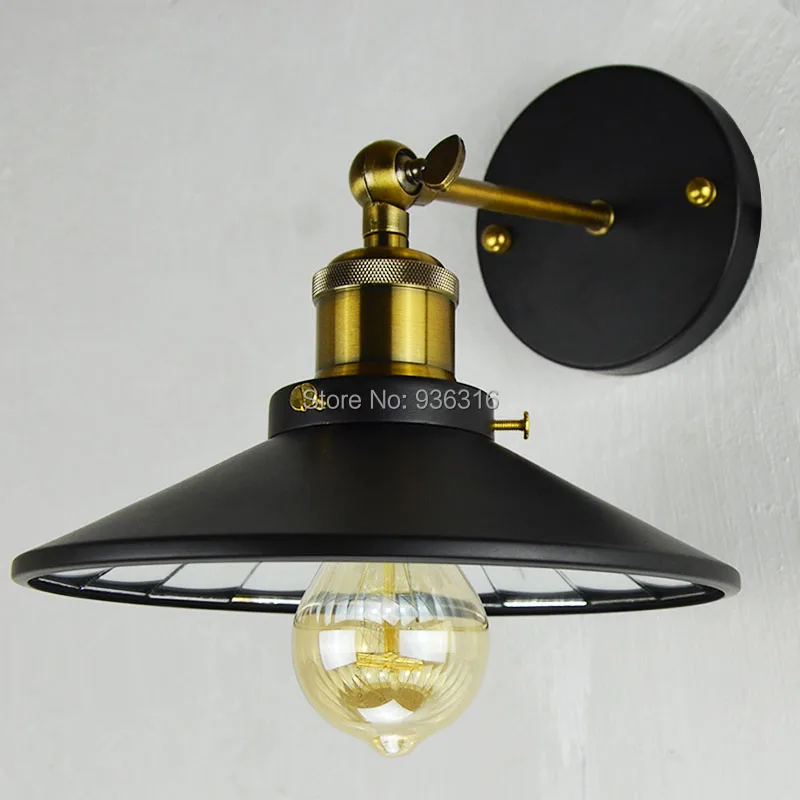 Blueking Античная Винтаж зеркало настенный светильник промышленные металлические