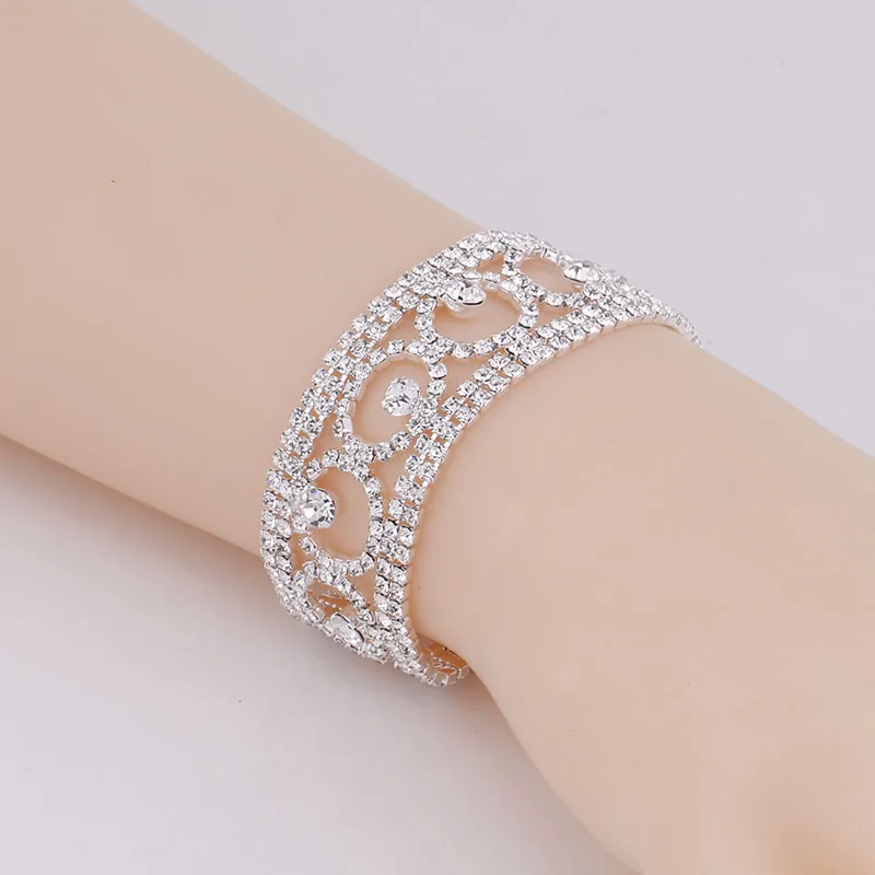 style 9 BLIJERY новые модные браслеты со стразами для Для женщин серебряного цвета со стразами заявление Браслеты и браслеты Femme Свадебные украшения для выпускного - Окраска металла: style 9