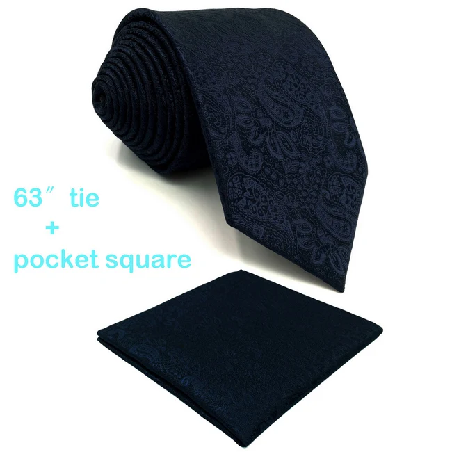 Extra Long Tie Set E14 темно-геометрический шелковые галстуки для Для мужчин галстук-бабочка карман квадрата - Цвет: Extra Long Tie Set