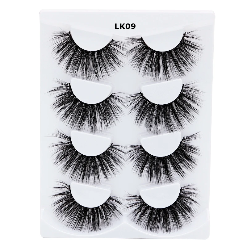 Новинка 4 пары 25 мм 3D норковые ресницы HBZGTLAD крест накрест пушистые накладные