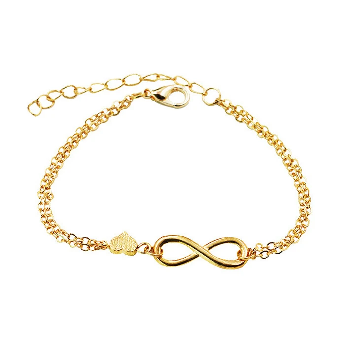 Новинка 2017 модный браслет с бесконечностью в форме сердца для женщин ювелирные