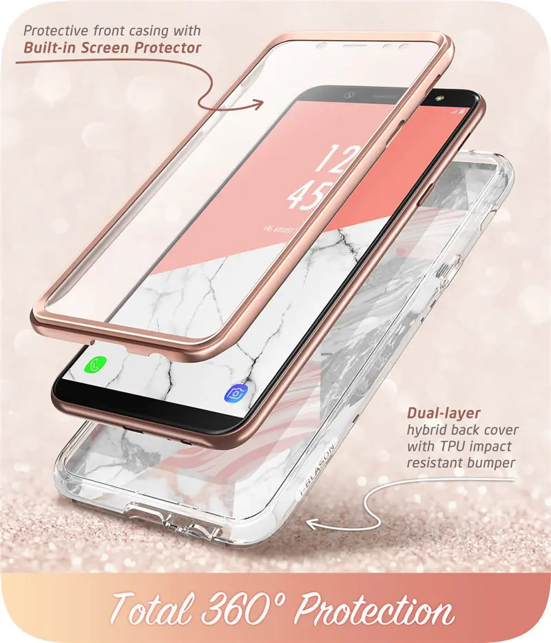 Чехол для samsung Galaxy A6() i-Blason Cosmo Full-блеск для тела мраморный бампер чехол со встроенным протектором экрана