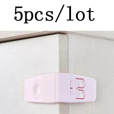 5pcs pink 5 шт. пластиковая защита для детей, детские шкафчики, замок для ящиков, ящиков, дверей, терминаторов, безопасности, детские защитные замки - Цвет: 5pcs pink