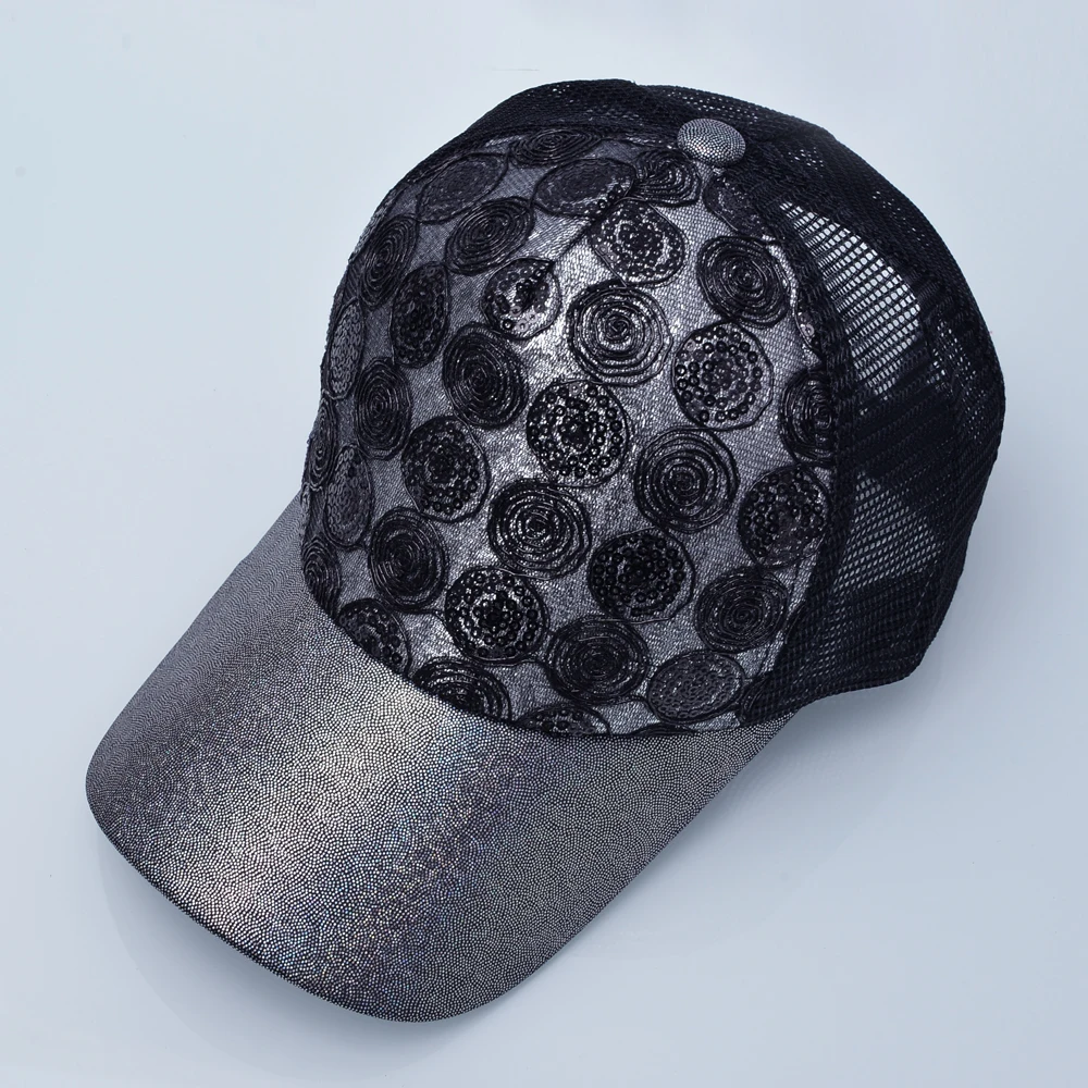 TQMSMY Paillette Bling artistic circle sequins mesh Baseball cap men women travel leisure hat trucker snapback HATS TMWL05 | Аксессуары
