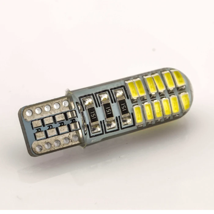 Абсолютно новый 1 шт. Белый T10 W5W 3014 24-SMD Светодиодный Боковой силикагель вспышка