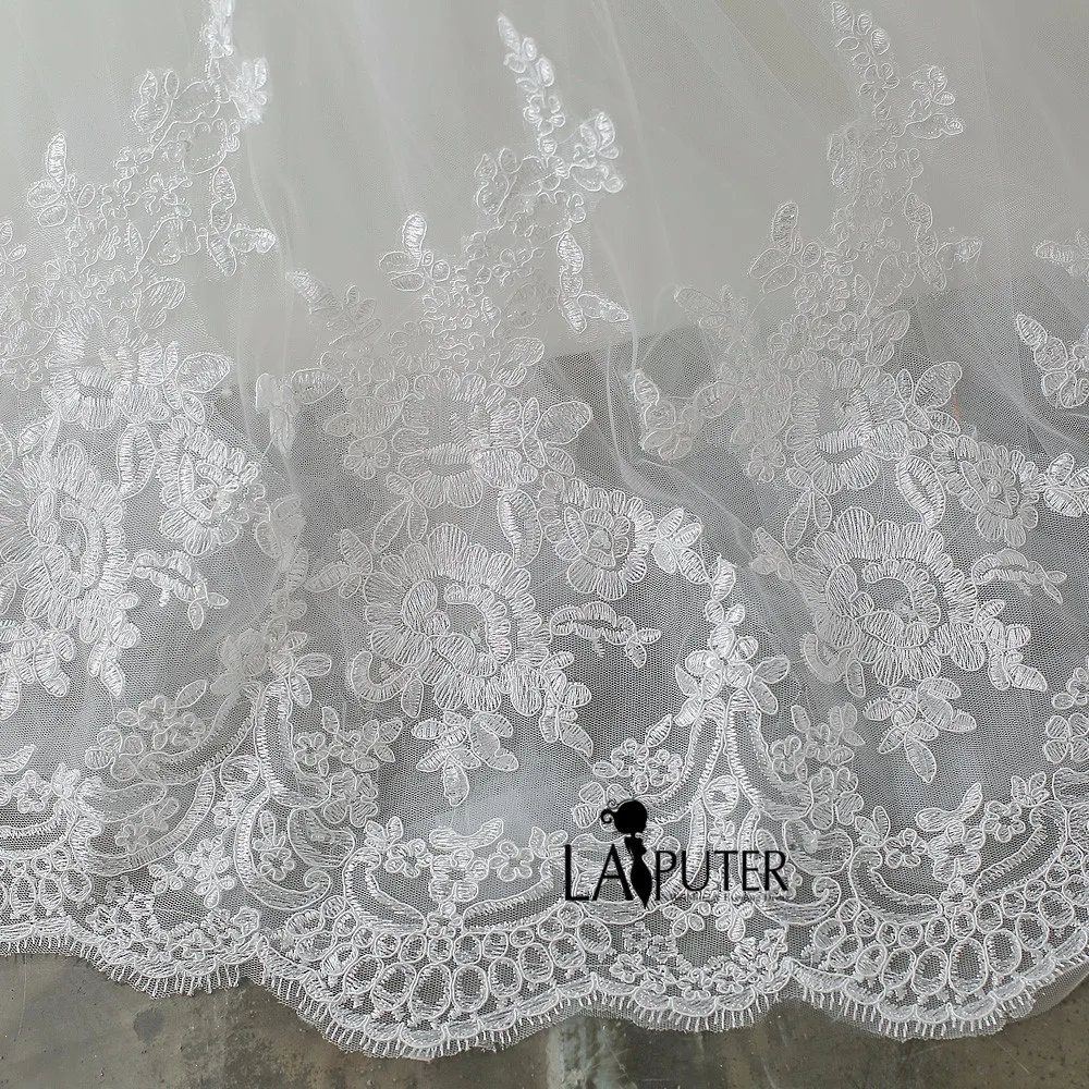 Elegant Strapless Lace-up Back Court Train Sleeveless Lace Appliques Mermaid Wedding Dresses Cheap Bridal Gowns | Свадьбы и