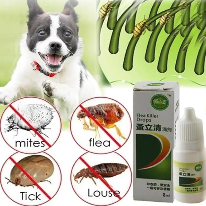 Pet Dog Cat Анти-Блоха падение инсектицид Блоха вшей насекомых Убийца жидких домашних насекомых Убийца спрей для собаки кошки щенка котенка лечение