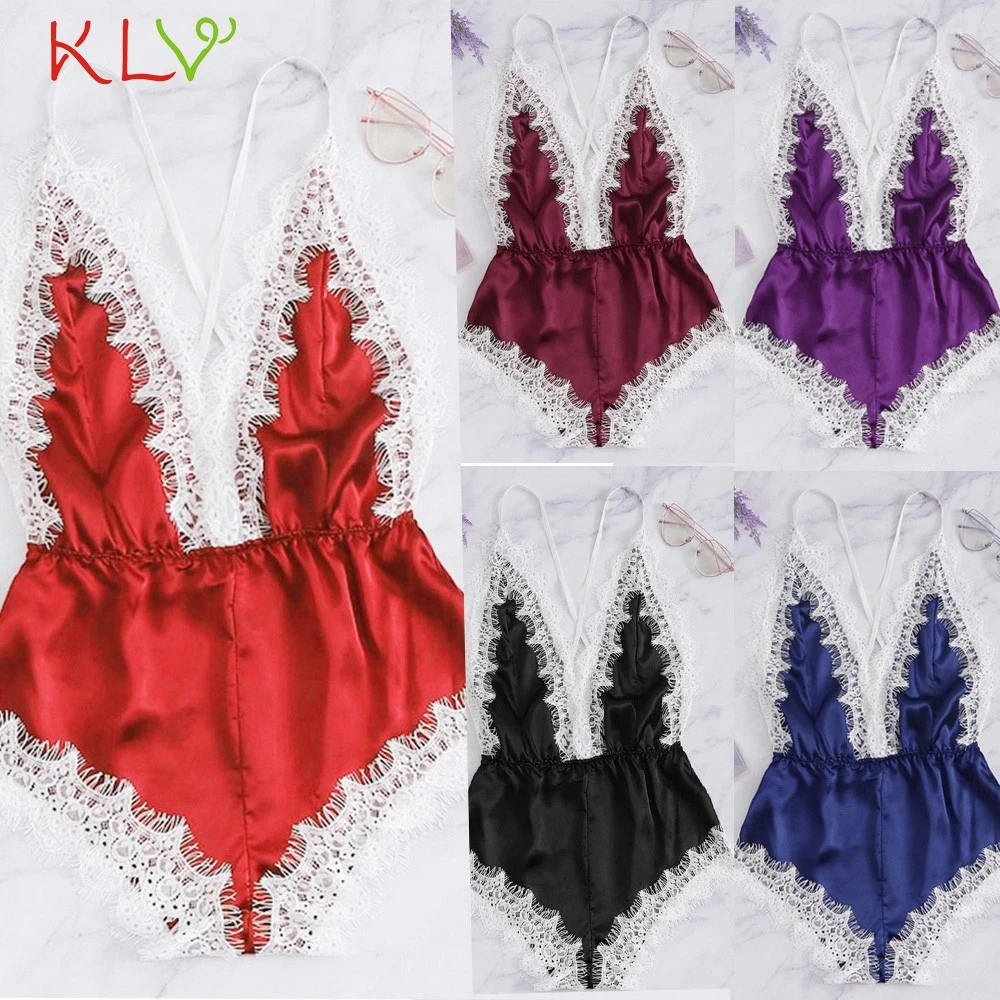 Женское сексуальное нижнее белье шелковое ночное с треугольным вырезом и