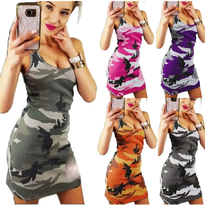 2021 Summer FashionWomen Sexy O Neck Dresses Sleeveless Slim Vestidos Vest Tanks...