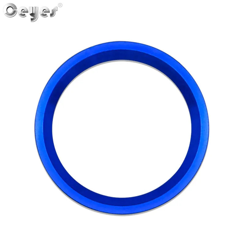 Blue Start Ring Ceyes автомобильный Стайлинг авто двигатель кнопка запуска стоп кольцо чехол для Audi A4 A7 4G8 Q5 8R B8 A5 8T A6 C7 наклейка круг аксессуары - Название цвета: Blue Start Ring