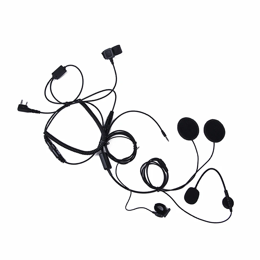 1 шт. мотоциклетный полузакрытый шлем гарнитура микрофон 3,5 мм/K1 штекер MIC-HF-3.5L + K1 для радио Baofeng TYT/мобильного телефона Earpphone