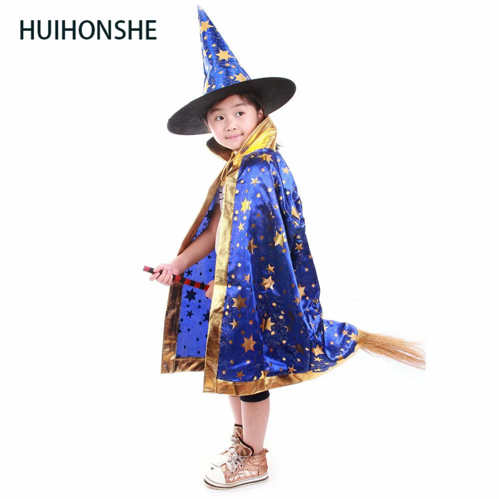 HUIHONSHE/Детские костюмы на Хэллоуин для мальчиков и девочек мантия ведьмы