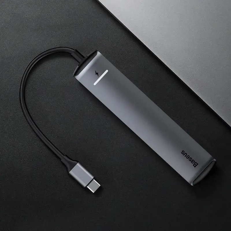 Baseus 6в1 концентратор адаптер для MacBook Pro концентратор usb type C к USB 3,0 HDMI RJ45 USB разветвитель для huawei Matebook аксессуары для компьютера
