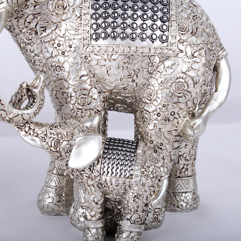 

Resin Rose Elephant Statue Ornaments Desktop Crafts Home Office Decoration Vintage Elephant Miniature Figurines Gift mx5071004