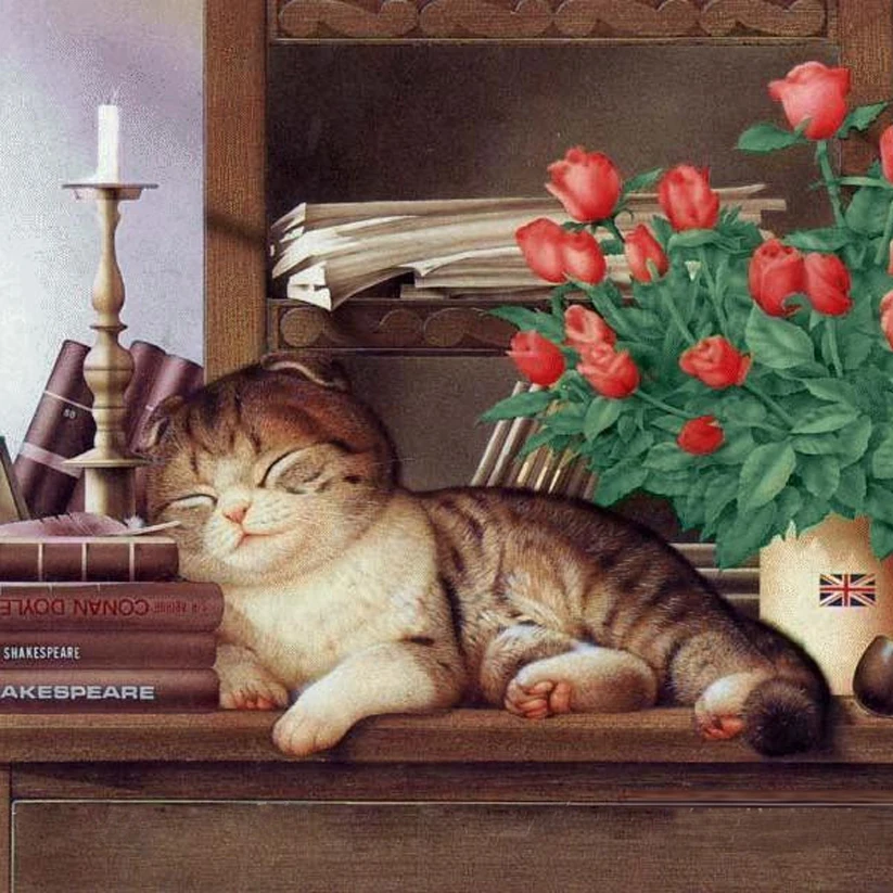 

3D Алмазная живопись «сделай сам», полная мозаика Стразы, искусственная вышивка крестиком 5D, цветы, алмазная вышивка, кот